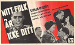Mitt folk är icke ditt 1944 movie poster Sonja Wigert Gunnar Björnstrand Hampe Faustman Weyler Hildebrand Norway Find more: Nazi