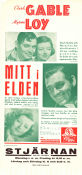 Too Hot to Handle 1938 movie poster Clark Gable Myrna Loy Walter Pidgeon Jack Conway