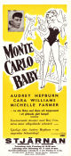 Monte Carlo Baby 1953 movie poster Audrey Hepburn Jules Munshin Cara Williams Jean Boyer