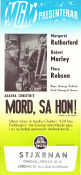 Mord sa hon 1963 poster Margaret Rutherford Stringer Davis Robert Morley George Pollock Text: Agatha Christie