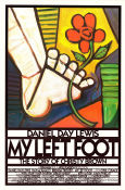 My Left Foot 1989 poster Daniel Day-Lewis Brenda Fricker Alison Whelan Jim Sheridan Konstaffischer