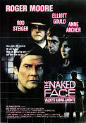 The Naked Face 1984 movie poster Roger Moore Rod Steiger Anne Archer Elliott Gould Bryan Forbes