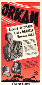 Slattery´s Hurricane 1949 movie poster Richard Widmark Linda Darnell Veronica Lake André De Toth
