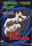 Phaedra 1962 movie poster Melina Mercouri Anthony Perkins Raf Vallone Jules Dassin Find more: Greece