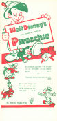 Pinocchio 1940 movie poster Dickie Jones Norman Ferguson Writer: Carlo Collodi Animation