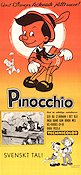 Pinocchio 1940 poster Dickie Jones Norman Ferguson Text: Carlo Collodi Animerat