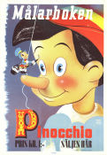 Pinocchio målarboken 1942 movie poster Pinocchio