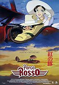 Porco Rosso 1992 poster Hayao Miyazaki Filmbolag: Studio Ghibli Animerat Flyg Filmen från: Japan Hitta mer: Anime