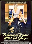 The Postman Always Rings Twice 1981 movie poster Jack Nicholson Jessica Lange John Colicos Bob Rafelson