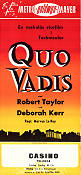 Quo Vadis 1951 movie poster Robert Taylor Deborah Kerr Leo Genn Mervyn LeRoy Sword and sandal