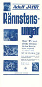 Rännstensungar 1945 movie poster Adolf Jahr Britta Brunius Harry Persson Ragnar Frisk Find more: Stockholm Kids