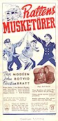 Rattens musketörer 1945 movie poster Thor Modéen John Botvid Christian Bratt Rolf Botvid