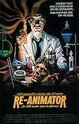 Re-Animator 1985 movie poster Jeffrey Combs Writer: H P Lovecraft