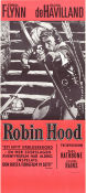 Robin Hood 1938 poster Errol Flynn Olivia de Havilland Basil Rathbone Claude Rains Michael Curtiz Äventyr matinée