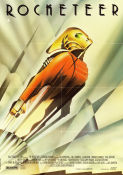 The Rocketeer 1991 movie poster Bill Campbell Timothy Dalton Jennifer Connelly Joe Johnston From comics Art Deco