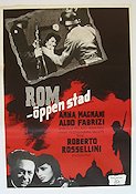 Roma Citta Aperta 1945 movie poster Anna Magnani Aldo Fabrizi Roberto Rossellini Find more: Nazi