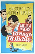 Roman Holiday 1953 poster Audrey Hepburn Gregory Peck William Wyler Romantik