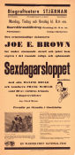 Sexdagarsloppet 1934 poster Joe E Brown Maxine Doyle Frank McHugh Lloyd Bacon