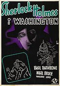 Sherlock Holmes in Washington 1942 movie poster Basil Rathbone Find more: Sherlock Holmes