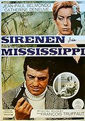 Sirenen från Mississippi 1969 poster Jean-Paul Belmondo Catherine Deneuve Francois Truffaut