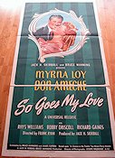 So Goes My Love 1946 movie poster Myrna Loy Don Ameche