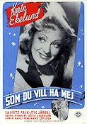 Som du vill ha mej 1945 movie poster Karin Ekelund Lauritz Falk