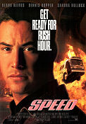 Speed 1994 movie poster Keanu Reeves Sandra Bullock Dennis Hopper Jan de Bont Cars and racing