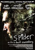 Spider 2002 movie poster Ralph Fiennes Miranda Richardson David Cronenberg Insects and spiders