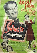 Swing it magistern 1940 movie poster Alice Babs Alice Babs Nilson Adolf Jahr Thor Modéen Schamyl Bauman Production: Sandrews Jazz
