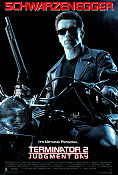 Terminator 2: Judgment Day 1991 movie poster Arnold Schwarzenegger Linda Hamilton James Cameron Motorcycles Guns weapons