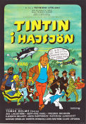 Tintin et le lac aux requins 1972 movie poster Tintin Thomas Bolme Raymond Leblanc Country: Belgium Animation From comics Fish and shark