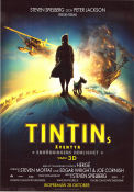 The Adventures of Tintin 2011 movie poster Jamie Bell Tintin Steven Spielberg Animation Dogs Planes From comics
