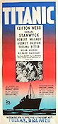 Titanic 1953 movie poster Clifton Webb Barbara Stanwyck Ships and navy