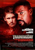 Training Day 2001 movie poster Denzel Washington Ethan Hawke Scott Glenn Antoine Fuqua Police and thieves