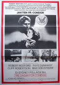 Three Days of the Condor 1975 movie poster Robert Redford Faye Dunaway Cliff Robertson Max von Sydow Sydney Pollack