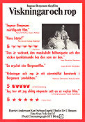 Cries and Whispers 1973 movie poster Harriet Andersson Karin Sylwan Liv Ullmann Ingrid Thulin Ingmar Bergman