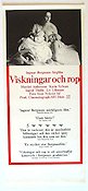 Cries and Whispers 1973 movie poster Harriet Andersson Karin Sylwan Liv Ullmann Ingrid Thulin Ingmar Bergman