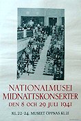 Nationalmusei midnattskonserter 1941 poster Find more: Nationalmuseum