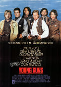 Young Guns 1988 movie poster Emilio Estevez Kiefer Sutherland Lou Diamond Phillips Charlie Sheen Christopher Cain