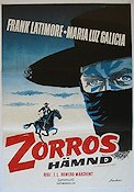 Zorros hämnd 1950 movie poster Frank Latimore Adventure and matine